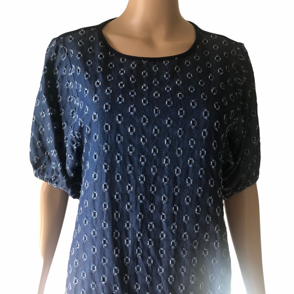 Violet Weekend Chambray Blue Dress Eyelet